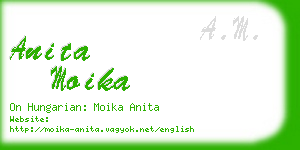 anita moika business card